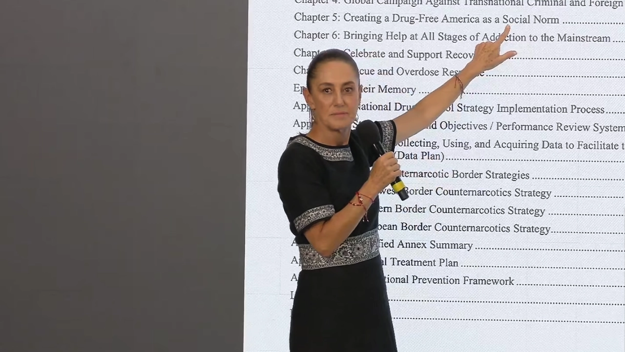 Sheinbaum responde a Trump: "Estados Unidos tiene un grave problema de consumo de drogas"